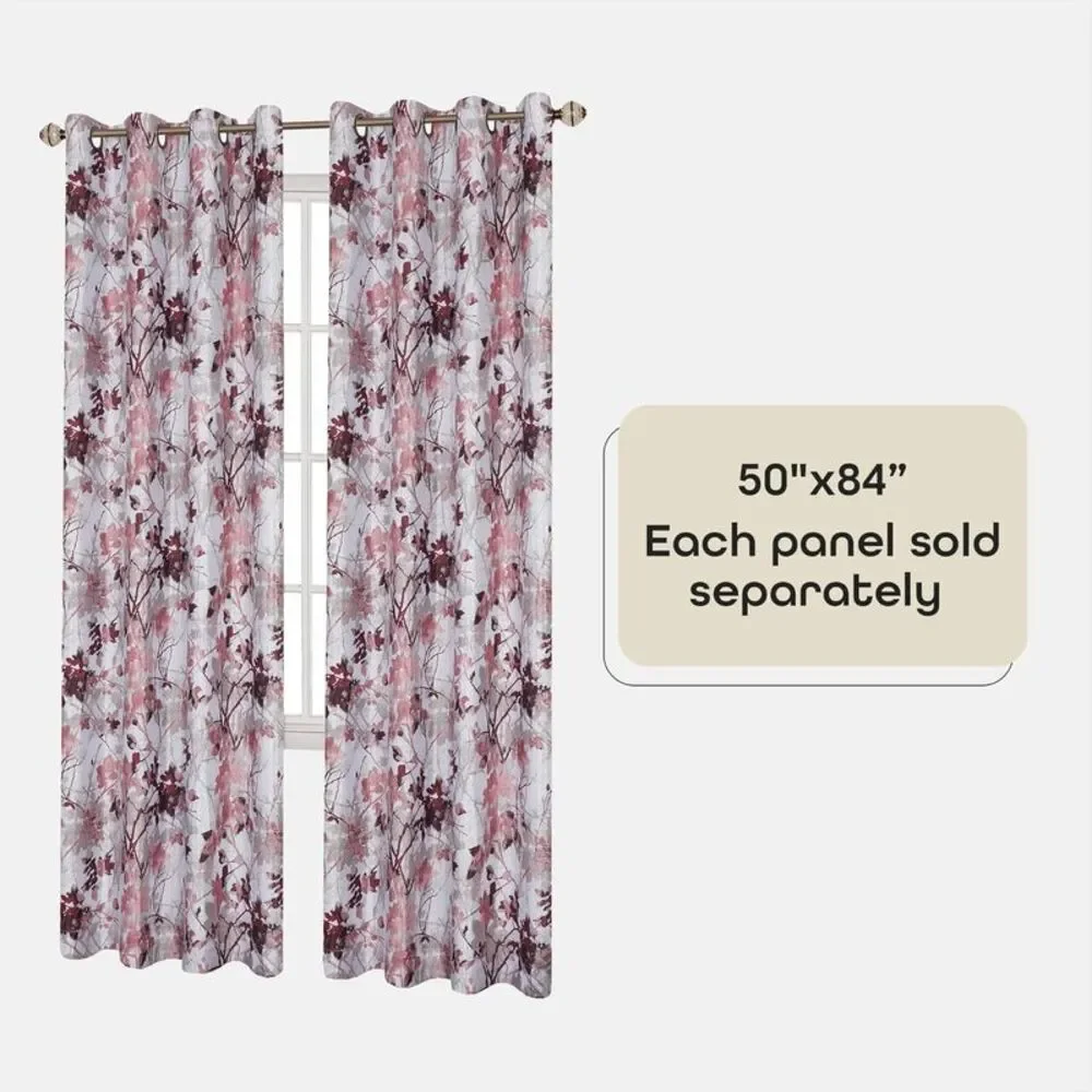 PowerSellerUSA Elegant Floral Polyester Blackout Single Window Curtain Panel,